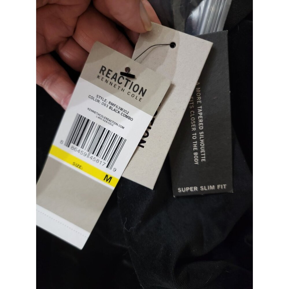 Kenneth Cole Reaction Mens Black Super Slim Fit Velvet Blazer M NWT - Picture 5 of 7